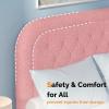 imageVINGLI Cloud Queen Bed Frame with Boucle HeadboardCozy Soft Platform Bed with Wooden Slats Cute Fabric Headboard Cream Modern StyleNoise FreeRounded CornersPinkPink