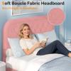 imageVINGLI Cloud Queen Bed Frame with Boucle HeadboardCozy Soft Platform Bed with Wooden Slats Cute Fabric Headboard Cream Modern StyleNoise FreeRounded CornersPinkPink