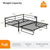imageVINGLI Daybed with Trundle Bed Twin Metal Trundle Day Bed Frame with Pop Up TrundleSofa Platform Bed with LED Lights and Charging StationPull Out Bed with Sturdy Steel Slats Support WhiteBlack