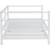 imageVINGLI Daybed with Trundle Bed Twin Metal Trundle Day Bed Frame with Pop Up TrundleSofa Platform Bed with LED Lights and Charging StationPull Out Bed with Sturdy Steel Slats Support WhiteWhite