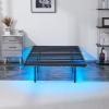 imageVINGLI Full Size Bed Frame with USB Charging StationLED Lights 14 Platform Bed Frame Full Size Heavy Duty Metal Bed No Box Spring NeededBlackBlack