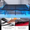 imageVINGLI Full Size Bed Frame with USB Charging StationLED Lights 14 Platform Bed Frame Full Size Heavy Duty Metal Bed No Box Spring NeededBlackBlack