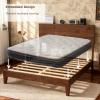 imageVINGLI Solid Wood King Bed Frame with Headboard Shelf and Charging StationRetroModern Platform Panel BedVintage MidCentury Style for Bedroom or Guest Room Walnut BrownWalnut Brown