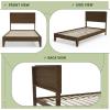imageVINGLI Solid Wood King Bed Frame with Headboard Shelf and Charging StationRetroModern Platform Panel BedVintage MidCentury Style for Bedroom or Guest Room Walnut BrownWalnut Brown