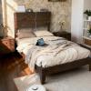 imageVINGLI Solid Wood King Bed Frame with Headboard Shelf and Charging StationRetroModern Platform Panel BedVintage MidCentury Style for Bedroom or Guest Room Walnut BrownWalnut Brown