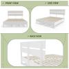 imageVINGLI Solid Wood Queen Size Bed Frame with Headboard MidCentury Modern Platform Panel BedWhiteWhite