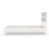 imageVINGLI Solid Wood Queen Size Bed Frame with Headboard MidCentury Modern Platform Panel BedWhiteWhite