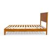 imageVINGLI Solid Wood Twin Size Bed Frame with Headboard MidCentury Modern Platform Panel Bed for Kids TeensAdultsBrownBrown