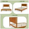 imageVINGLI Solid Wood Twin Size Bed Frame with Headboard MidCentury Modern Platform Panel Bed for Kids TeensAdultsBrownBrown