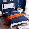 imageVINGLI Solid Wood Twin Size Bed Frame with Headboard MidCentury Modern Platform Panel Bed for Kids TeensAdultsBrownWhite