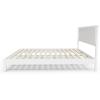 imageVINGLI Solid Wood Twin Size Bed Frame with Headboard MidCentury Modern Platform Panel Bed for Kids TeensAdultsBrownWhite