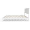 imageVINGLI Solid Wood Twin Size Bed Frame with Headboard MidCentury Modern Platform Panel Bed for Kids TeensAdultsBrownWhite