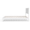 imageVINGLI Solid Wood Twin Size Bed Frame with Headboard MidCentury Modern Platform Panel Bed for Kids TeensAdultsBrownWhite