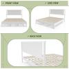 imageVINGLI Solid Wood Twin Size Bed Frame with Headboard MidCentury Modern Platform Panel Bed for Kids TeensAdultsBrownWhite
