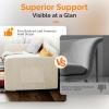 imageVINGLI Twin Size Daybed with 2 Storage Drawers and Pockets Chenille Fabric with Diamond Buttons Upholstered Comfy Sleeper Couch Sofa Bed for Living Room Movie Room Bedroom GrayChenille Beige White