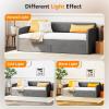 imageVINGLI Twin Size Daybed with 2 Storage Drawers and Pockets Chenille Fabric with Diamond Buttons Upholstered Comfy Sleeper Couch Sofa Bed for Living Room Movie Room Bedroom GrayChenille Gray