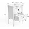 imageVINGLI White Nightstands Set of 2 ToolFree Setup Nightstand 2 Drawer Night Stands for Bedrooms Easy ampamp Quick Install Small Bedside Tables Girls Nightstand Side Table End Table for Small SpacesWhite
