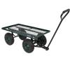 imageVINGLI Steel Garden Cart Utility Heavy Duty Wagon 10inch Pneumatic Turf Tires Green