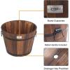 imageVINGLI 3 PCS Large Wooden Planter Barrel Set 115quotDia 18quotDia Real Wood IndoorOutdoor Flower Pot wDrainage Holes Different Sizes Large Garden Container Box