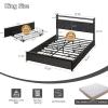 imageVINGLI Queen Bed Frame with 4 Storage Drawers and Headboard Metal Platform Bed with Charging Station and RGB LED Lights No Box Spring Needed Noise Free Easy Assembly Vintage BrownBlack