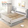 imageVINGLI Solid Wood Queen Size Bed Frame with 4 Storage Drawers for Modern Decor Platform Bed with Headboard SpaveSaving Queen Panel Bed for Kids Teens Adults White