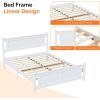 imageVINGLI Solid Wood Queen Size Bed Frame with 4 Storage Drawers for Modern Decor Platform Bed with Headboard SpaveSaving Queen Panel Bed for Kids Teens Adults White