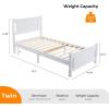 imageVINGLI Twin Bed Frame Set of 2 Solid Wood Platform Bed Frame Single Bed with Headboard No Box Spring Needed Panel Bed Wood Slat Support Mattress Foundation White