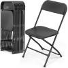 imageVINGLI 5 Pack White Plastic Folding Chair Indoor Outdoor Portable Stackable Commercial Seat with Steel Frame 350lb Capacity for Events Office Wedding Party Picnic Kitchen DiningBlack