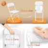 imageVINGLI 5 Pack White Plastic Folding Chair Indoor Outdoor Portable Stackable Commercial Seat with Steel Frame 350lb Capacity for Events Office Wedding Party Picnic Kitchen DiningWhite