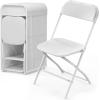 imageVINGLI 5 Pack White Plastic Folding Chair Indoor Outdoor Portable Stackable Commercial Seat with Steel Frame 350lb Capacity for Events Office Wedding Party Picnic Kitchen DiningWhite