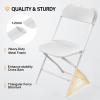 imageVINGLI 5 Pack White Plastic Folding Chair Indoor Outdoor Portable Stackable Commercial Seat with Steel Frame 350lb Capacity for Events Office Wedding Party Picnic Kitchen DiningWhite