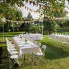 imageVINGLI 5 Pack White Plastic Folding Chair Indoor Outdoor Portable Stackable Commercial Seat with Steel Frame 350lb Capacity for Events Office Wedding Party Picnic Kitchen DiningWhite
