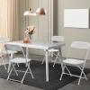 imageVINGLI 5 Pack White Plastic Folding Chair Indoor Outdoor Portable Stackable Commercial Seat with Steel Frame 350lb Capacity for Events Office Wedding Party Picnic Kitchen DiningWhite