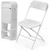imageVINGLI 5 Pack White Plastic Folding Chair Indoor Outdoor Portable Stackable Commercial Seat with Steel Frame 350lb Capacity for Events Office Wedding Party Picnic Kitchen DiningWhite