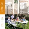imageVINGLI 5 Pack White Plastic Folding Chair Indoor Outdoor Portable Stackable Commercial Seat with Steel Frame 350lb Capacity for Events Office Wedding Party Picnic Kitchen DiningWhite