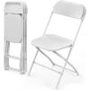 imageVINGLI 5 Pack White Plastic Folding Chair Indoor Outdoor Portable Stackable Commercial Seat with Steel Frame 350lb Capacity for Events Office Wedding Party Picnic Kitchen DiningWhite