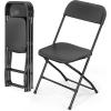 imageVINGLI 5 Pack White Plastic Folding Chair Indoor Outdoor Portable Stackable Commercial Seat with Steel Frame 350lb Capacity for Events Office Wedding Party Picnic Kitchen DiningBlack
