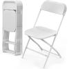 imageVINGLI 5 Pack White Plastic Folding Chair Indoor Outdoor Portable Stackable Commercial Seat with Steel Frame 350lb Capacity for Events Office Wedding Party Picnic Kitchen DiningWhite