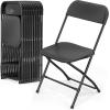 imageVINGLI 5 Pack White Plastic Folding Chair Indoor Outdoor Portable Stackable Commercial Seat with Steel Frame 350lb Capacity for Events Office Wedding Party Picnic Kitchen DiningBlack
