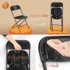 imageVINGLI 5 Pack White Plastic Folding Chair Indoor Outdoor Portable Stackable Commercial Seat with Steel Frame 350lb Capacity for Events Office Wedding Party Picnic Kitchen DiningBlack