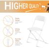 imageVINGLI 5 Pack White Plastic Folding Chair Indoor Outdoor Portable Stackable Commercial Seat with Steel Frame 350lb Capacity for Events Office Wedding Party Picnic Kitchen DiningWhite