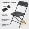 imageVINGLI 5 Pack White Plastic Folding Chair Indoor Outdoor Portable Stackable Commercial Seat with Steel Frame 350lb Capacity for Events Office Wedding Party Picnic Kitchen DiningBlack
