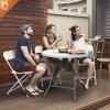 imageVINGLI 5 Pack White Plastic Folding Chair Indoor Outdoor Portable Stackable Commercial Seat with Steel Frame 350lb Capacity for Events Office Wedding Party Picnic Kitchen DiningWhite
