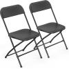 imageVINGLI 5 Pack White Plastic Folding Chair Indoor Outdoor Portable Stackable Commercial Seat with Steel Frame 350lb Capacity for Events Office Wedding Party Picnic Kitchen DiningBlack