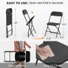 imageVINGLI 5 Pack White Plastic Folding Chair Indoor Outdoor Portable Stackable Commercial Seat with Steel Frame 350lb Capacity for Events Office Wedding Party Picnic Kitchen DiningBlack