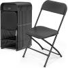 imageVINGLI 5 Pack White Plastic Folding Chair Indoor Outdoor Portable Stackable Commercial Seat with Steel Frame 350lb Capacity for Events Office Wedding Party Picnic Kitchen DiningBlack