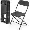 imageVINGLI 5 Pack White Plastic Folding Chair Indoor Outdoor Portable Stackable Commercial Seat with Steel Frame 350lb Capacity for Events Office Wedding Party Picnic Kitchen DiningBlack