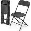 imageVINGLI 5 Pack White Plastic Folding Chair Indoor Outdoor Portable Stackable Commercial Seat with Steel Frame 350lb Capacity for Events Office Wedding Party Picnic Kitchen DiningBlack