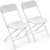 imageVINGLI 5 Pack White Plastic Folding Chair Indoor Outdoor Portable Stackable Commercial Seat with Steel Frame 350lb Capacity for Events Office Wedding Party Picnic Kitchen DiningWhite