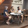 imageVINGLI 5 Pack White Plastic Folding Chair Indoor Outdoor Portable Stackable Commercial Seat with Steel Frame 350lb Capacity for Events Office Wedding Party Picnic Kitchen DiningBlack